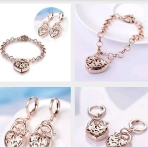 18k Gold Filled Heart Lock Chic BraceletesGold Fi